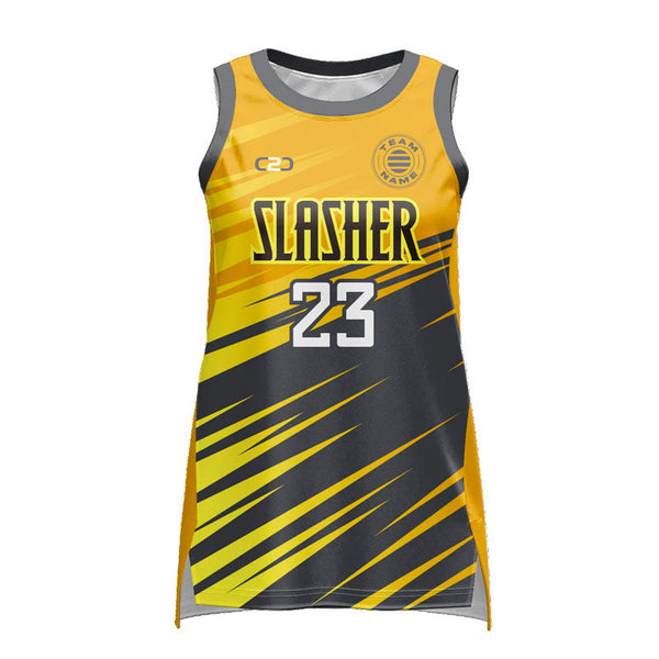 Custom SLASHER Ladies Basketball Singlet Front View